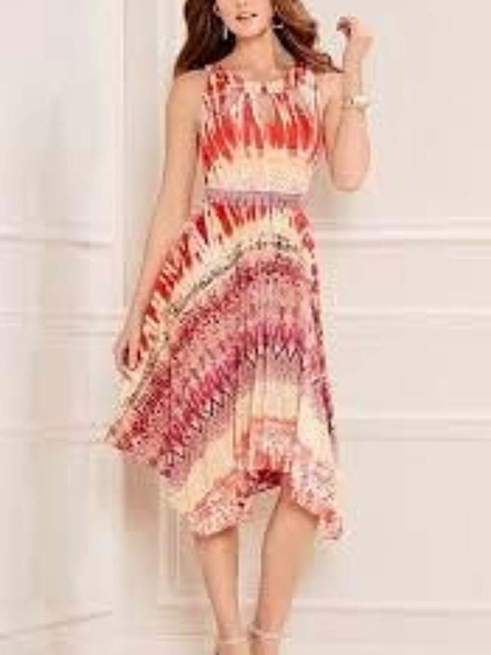 Soma Southwest Tie Die Bohemian Hippie Dress XL Festival Summer Handkerchief Hem